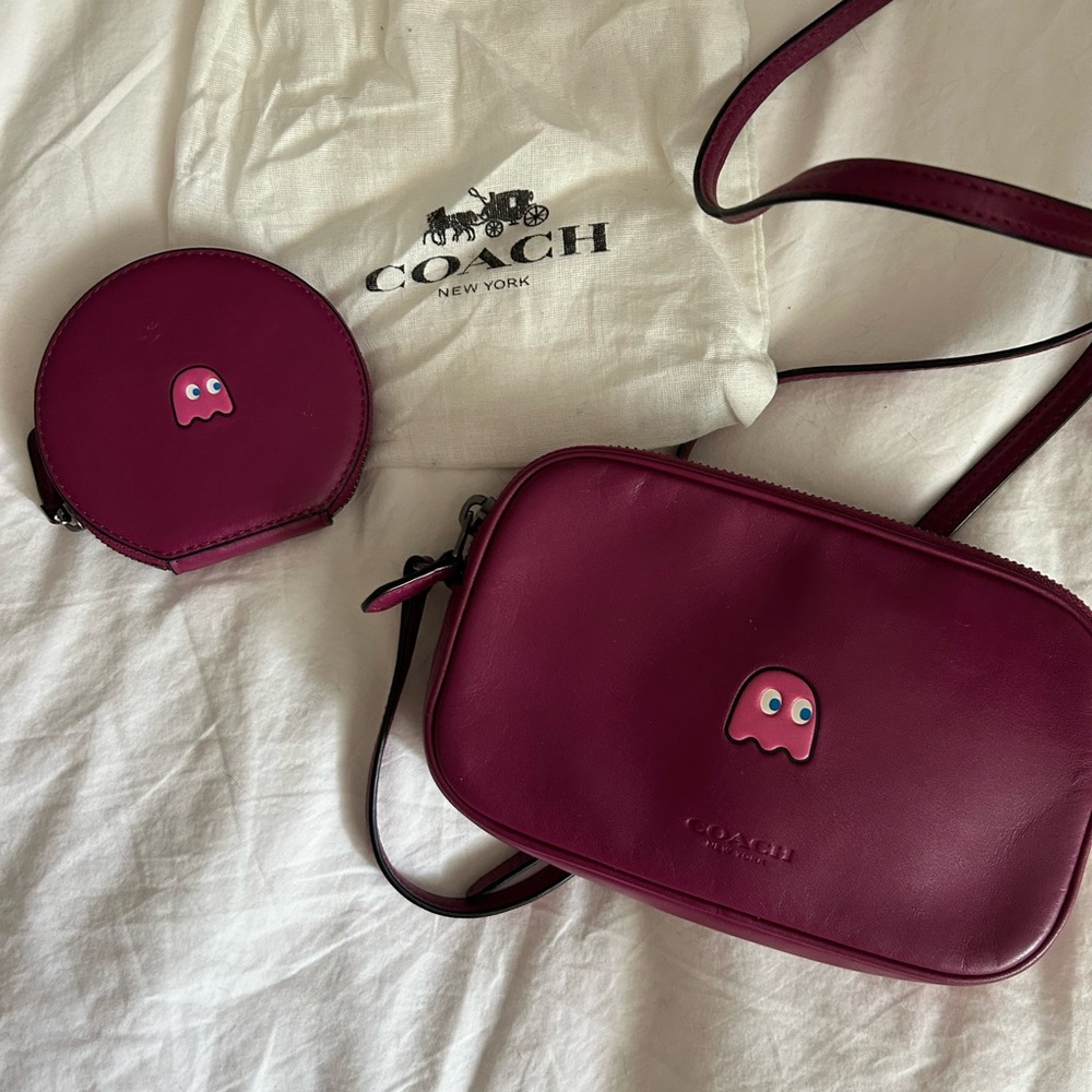 Coach x Pac-Man Limited Edition Pinky Crossbody and Coin Pouch Set